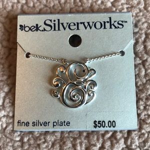 Silver plated “E” Initial Necklace